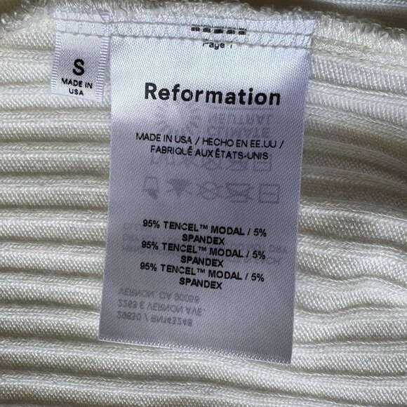 Reformation Cream Gellar Ruffle Top - Picture 4 of 7